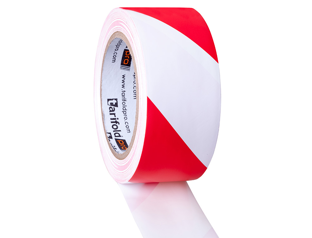 CINTA ADHESIVA DJOIS SEGURIDAD PARA MARCAJE Y SEALIZACION DE SUELO 33 MT X 50 MM COLOR BLANCO/ROJO