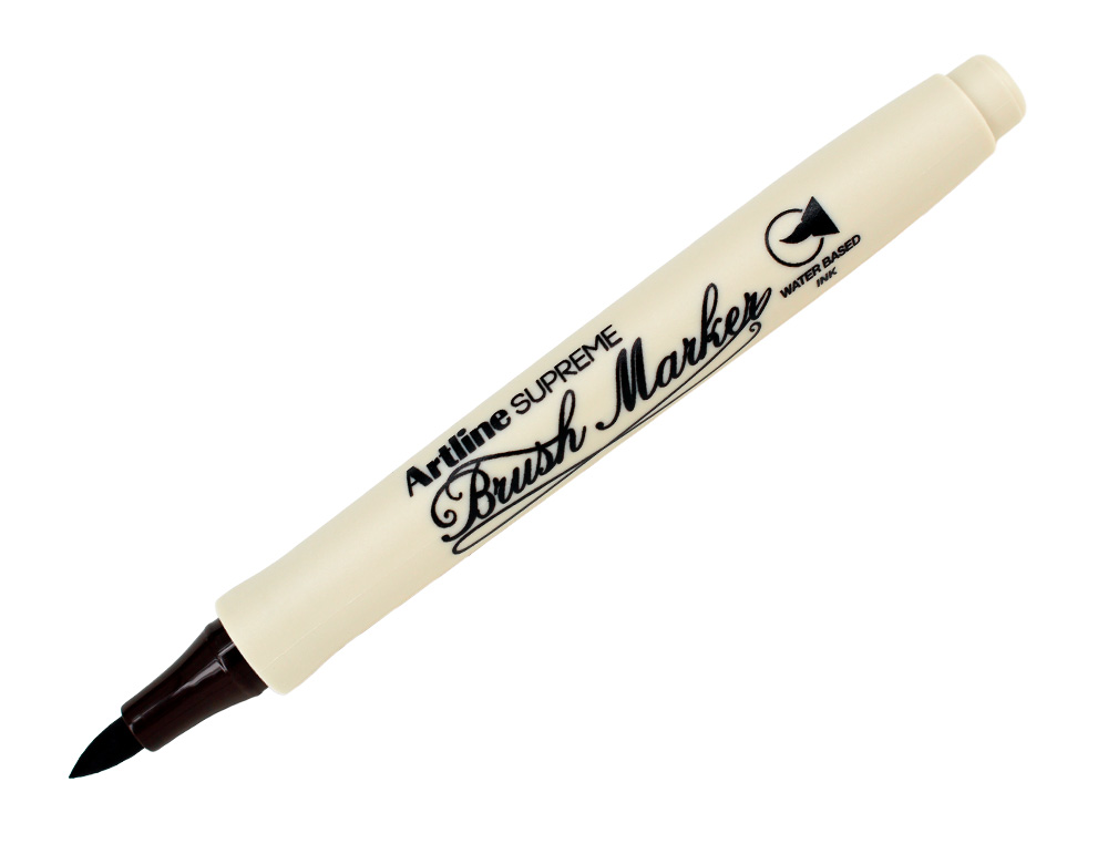 ROTULADOR ARTLINE SUPREME BRUSH EPFS PINTURA BASE DE AGUA PUNTA TIPO PINCEL TRAZO FINO MARRON OSCURO