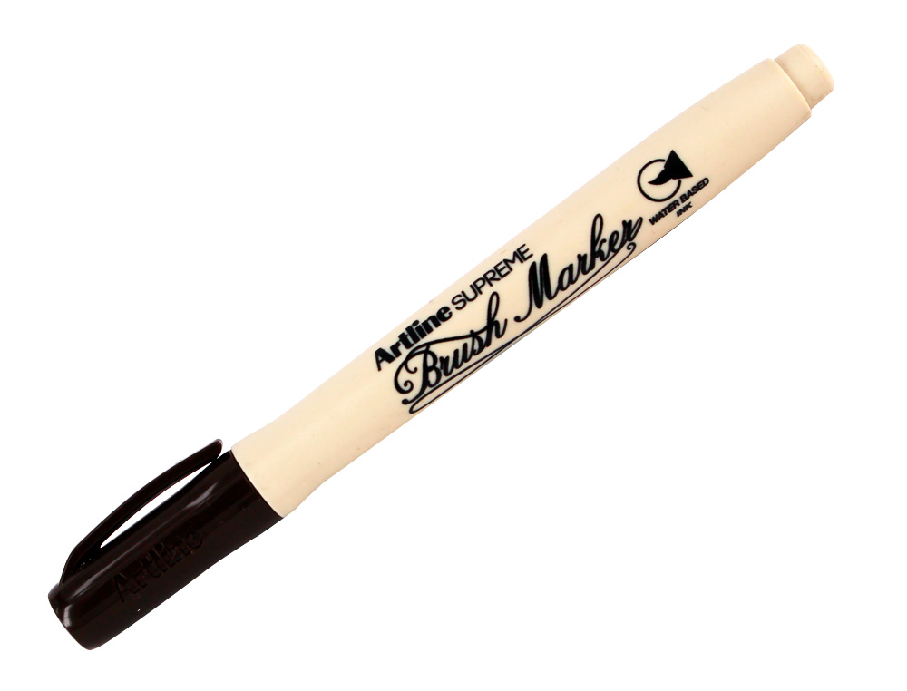 ROTULADOR ARTLINE SUPREME BRUSH EPFS PINTURA BASE DE AGUA PUNTA TIPO PINCEL TRAZO FINO MARRON OSCURO