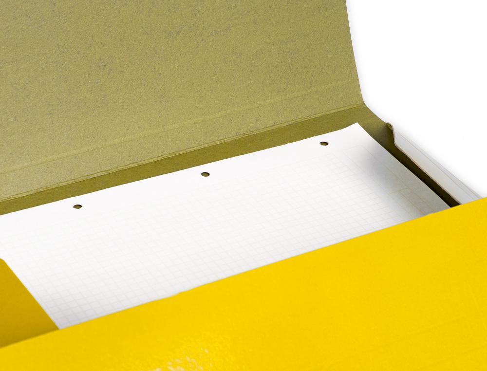 CARPETA LIDERPAPEL GOMAS TRES SOLAPAS CARTON PLASTIFICADO FOLIO COLOR AMARILLO