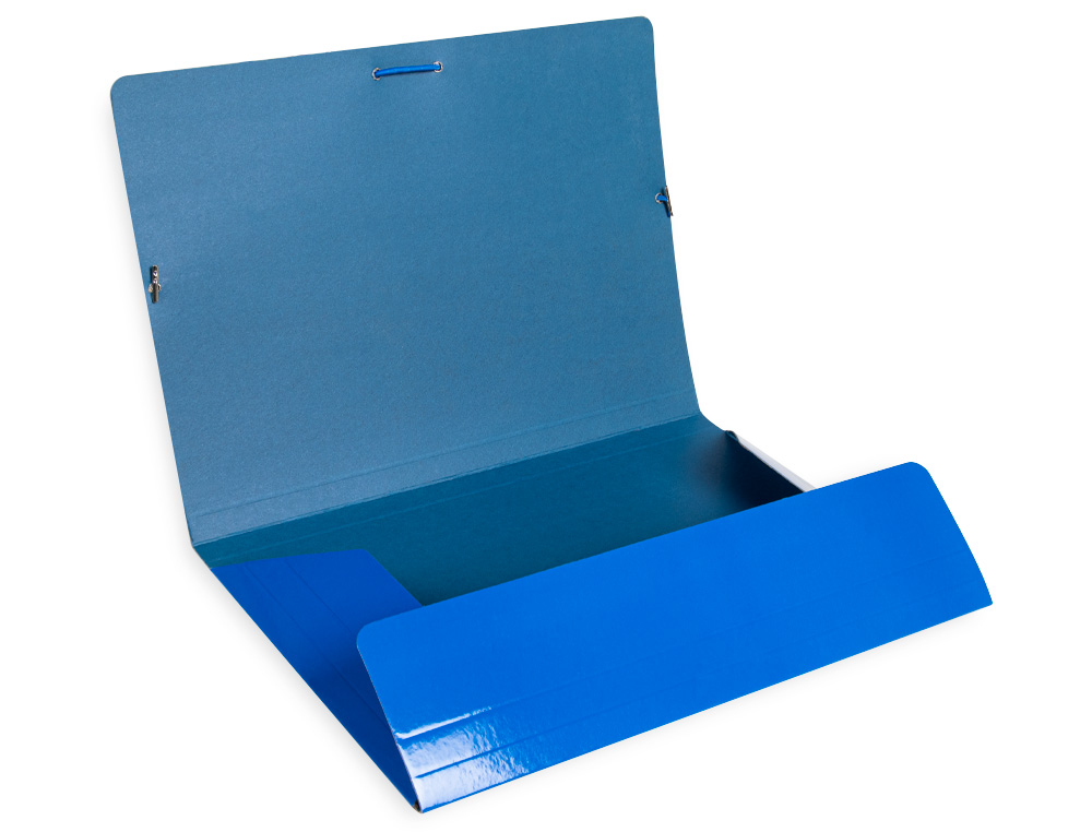 CARPETA LIDERPAPEL GOMAS FOLIO 3 SOLAPAS CARTON PLASTIFICADO COLOR AZUL