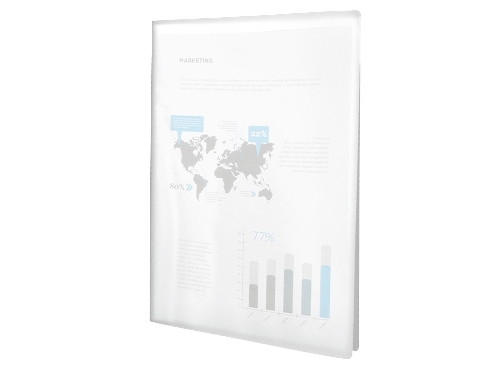 CARPETA LIDERPAPEL ESCAPARATE 40 FUNDAS POLIPROPILENO DIN A3 TRANSPARENTE TRANSLUCIDO