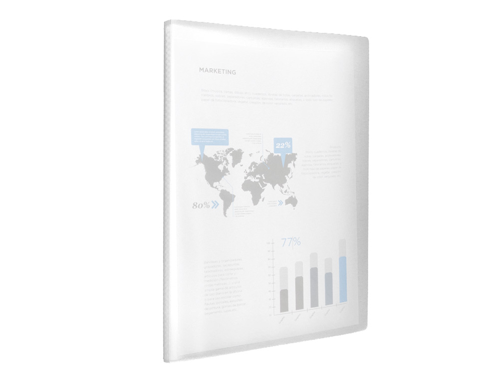 CARPETA LIDERPAPEL ESCAPARATE 40 FUNDAS POLIPROPILENO DIN A3 TRANSPARENTE TRANSLUCIDO
