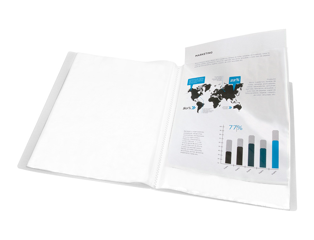 CARPETA LIDERPAPEL ESCAPARATE 40 FUNDAS POLIPROPILENO DIN A3 TRANSPARENTE TRANSLUCIDO