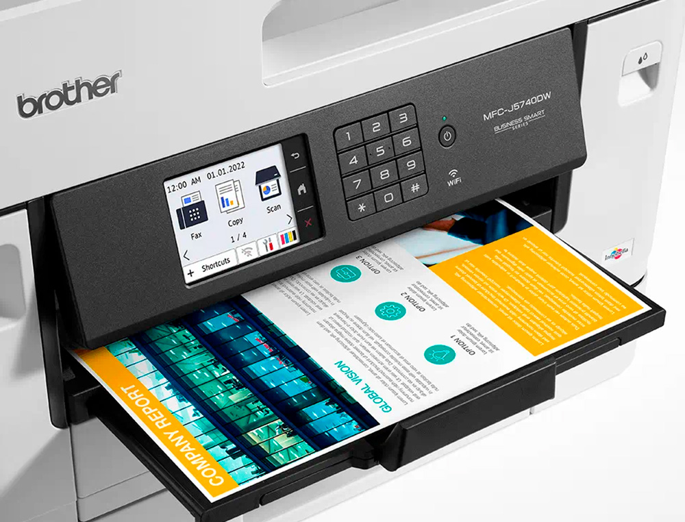 EQUIPO MULTIFUNCION BROTHER MFCJ5740DW PROFESIONAL A4 / A3 COLOR TINTA 28PPM DUPLEX TACTIL WIFI BANDEJAS 2X 250