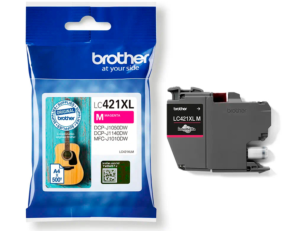 INK-JET BROTHER LC421XLM DCP-J1050DW / DCP-J1140DW / MFC-J10 MAGENTA 500 PAGINAS