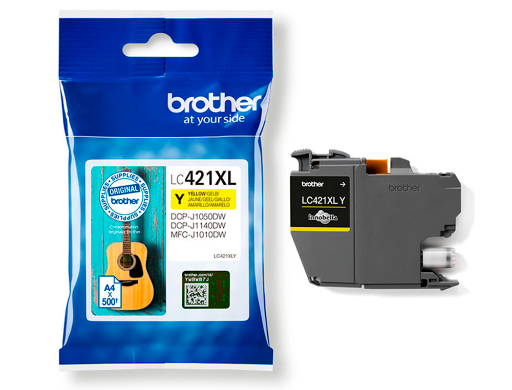 INK-JET BROTHER LC421XLY DCP-J1050DW / DCP-J1140DW / MFC-J10 AMARILLO 500 PAGINAS
