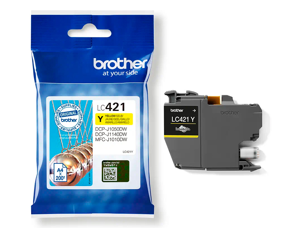 INK-JET BROTHER LC421Y DCP-J1050DW / DCP-J1140DW / MFC-J10 AMARILLO 200 PAGINAS