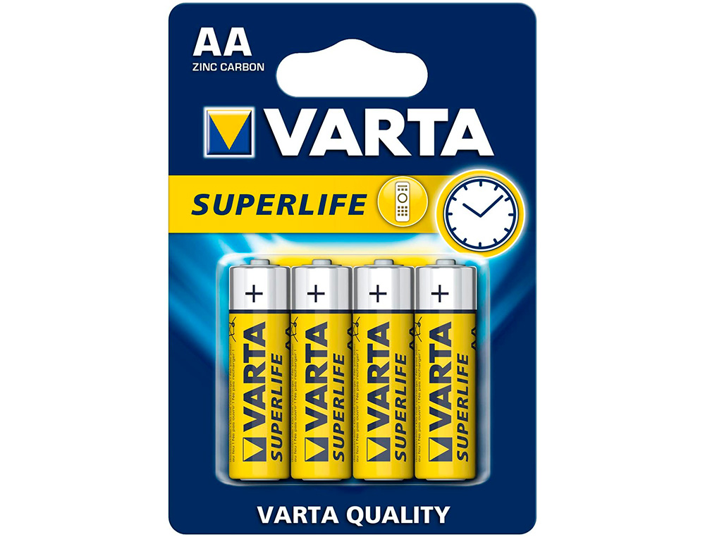 PILA VARTA SALINA SUPERLIFE AA TIPO R-06 BLISTER DE 4 UNIDADES