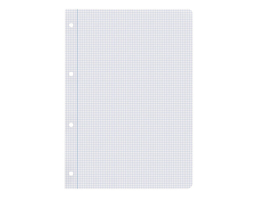RECAMBIO LIDERPAPEL A4 100 HOJAS 100G/M2 CUADRO 3MM CON MARGEN 4 TALADROS