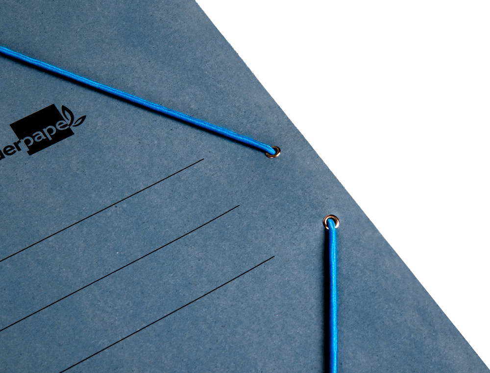 CARPETA LIDERPAPEL GOMAS FOLIO 3 SOLAPAS CARTON PINTADO AZUL 410 G/M2