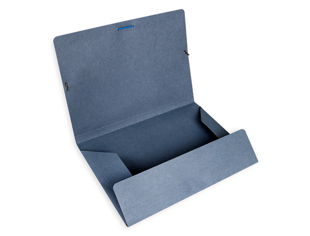 CARPETA LIDERPAPEL GOMAS FOLIO 3 SOLAPAS CARTON PINTADO AZUL 410 G/M2