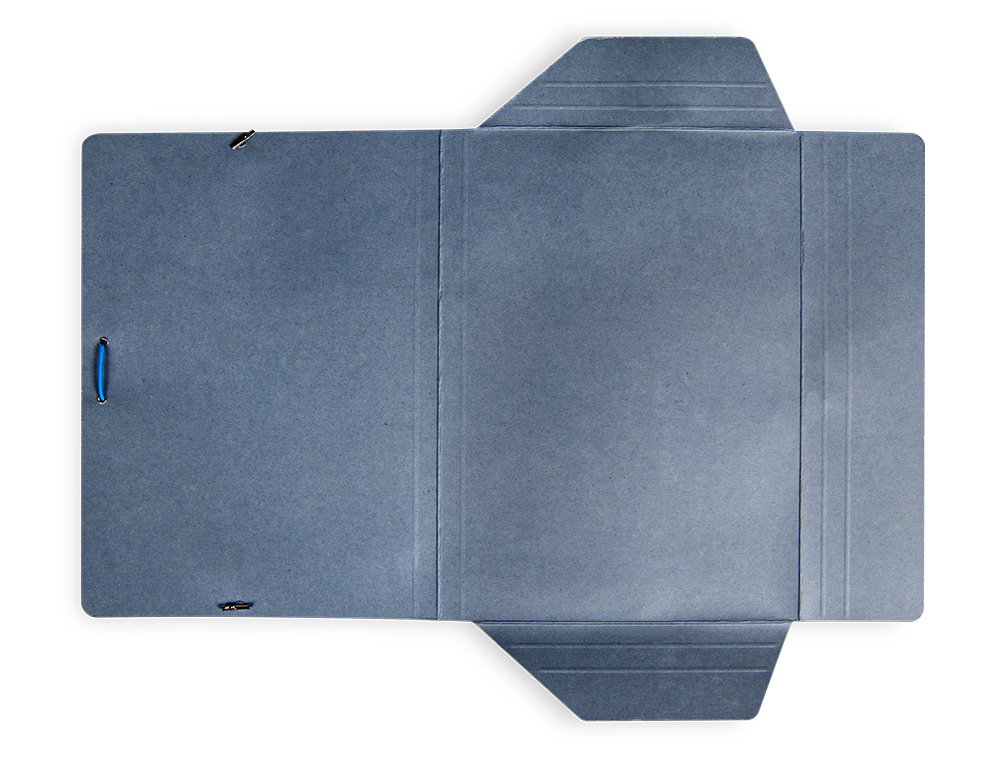 CARPETA LIDERPAPEL GOMAS FOLIO 3 SOLAPAS CARTON PINTADO AZUL 410 G/M2