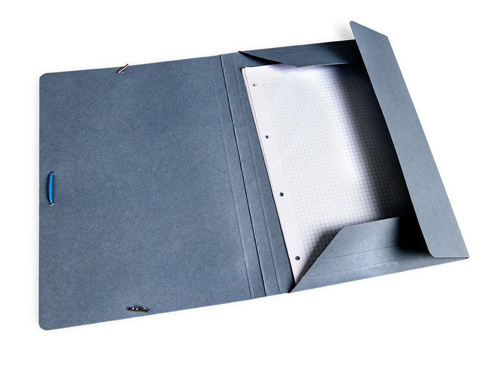 CARPETA LIDERPAPEL GOMAS FOLIO 3 SOLAPAS CARTON PINTADO AZUL 410 G/M2
