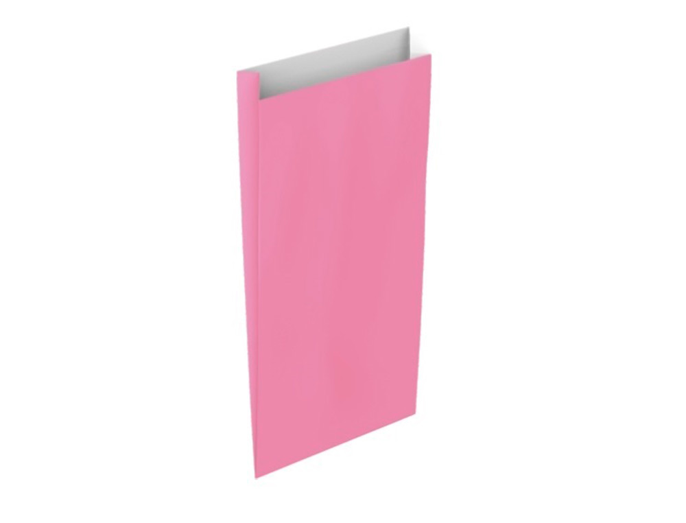 SOBRE PAPEL BASIKA CELULOSA ROSA CON FUELLE S 150X300X60 MM PAQUETE DE 25 UNIDADES