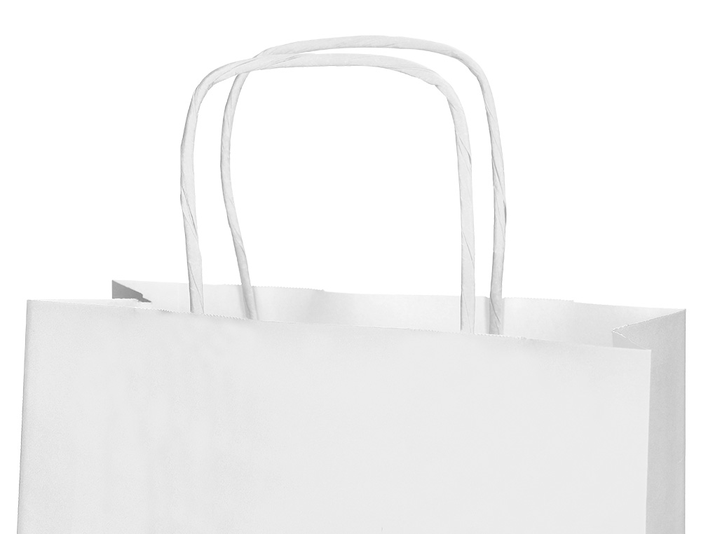 BOLSA PAPEL Q-CONNECT CELULOSA BLANCO M CON ASA RETORCIDA 270X370X12 MM