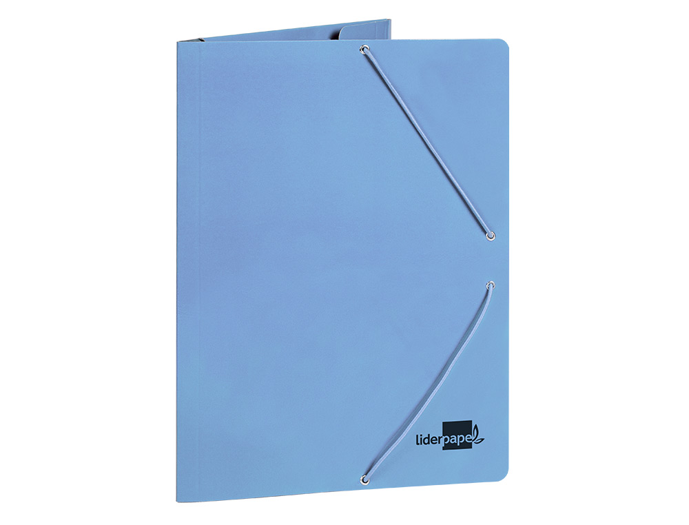 CARPETA LIDERPAPEL GOMAS FOLIO 3 SOLAPAS CARTON PLASTIFICADO COLORES PASTELES SURTIDOS