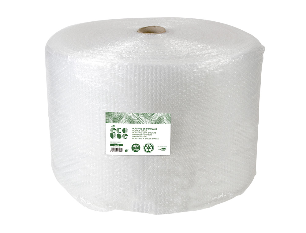 PLASTICO BURBUJA LIDERPAPEL ECOUSE 0.40X200M 30% DE PLASTICO RECICLADO