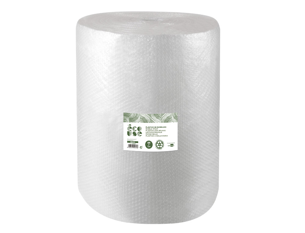 PLASTICO BURBUJA LIDERPAPEL ECOUSE 1X25M 30% DE PLASTICO RECICLADO