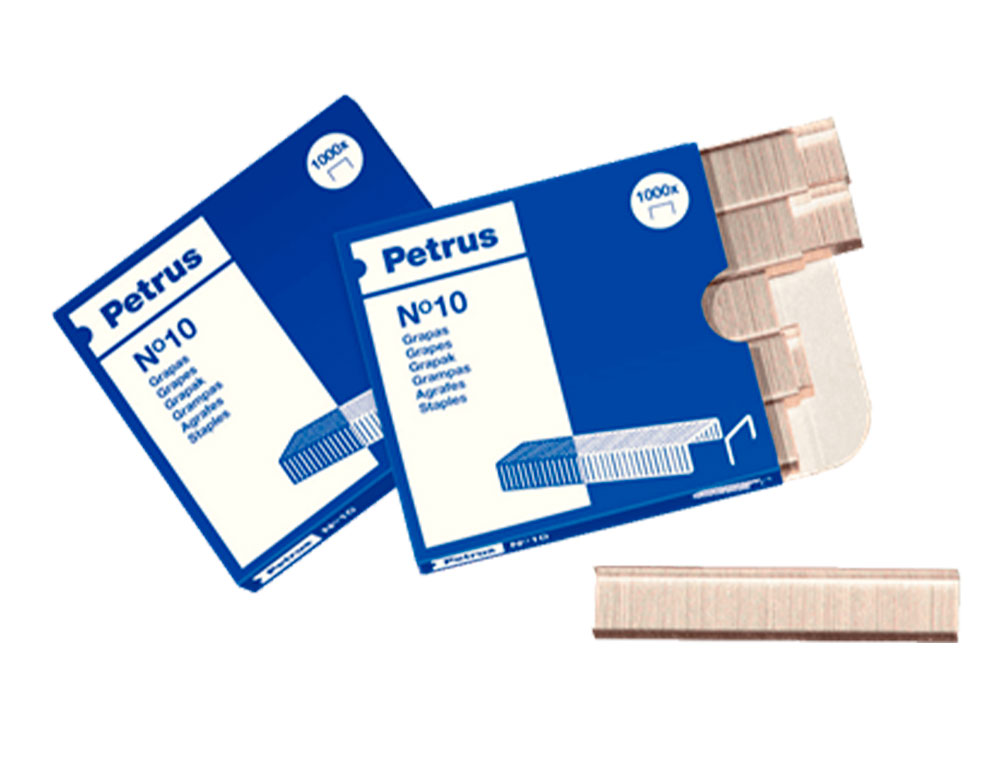 GRAPAS PETRUS N 10 GALVANIZADA CAJA DE 1000 UNIDADES