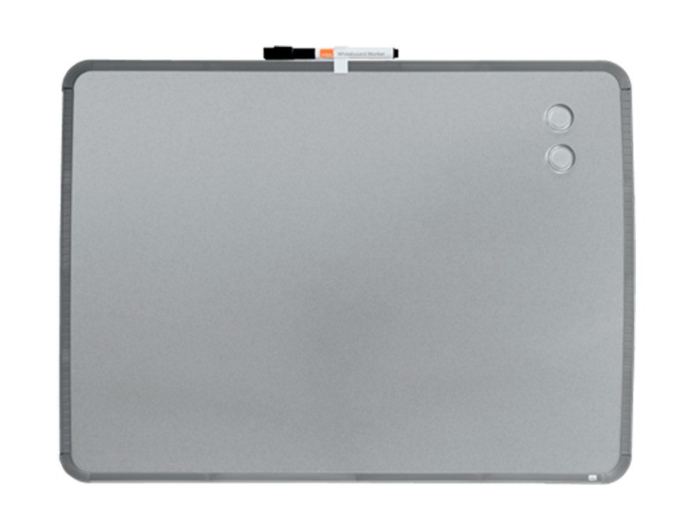 PIZARRA NOBO MAGNETICA PARA EL HOGAR ACERO MARCO SLIM PLATA 430X580 MM