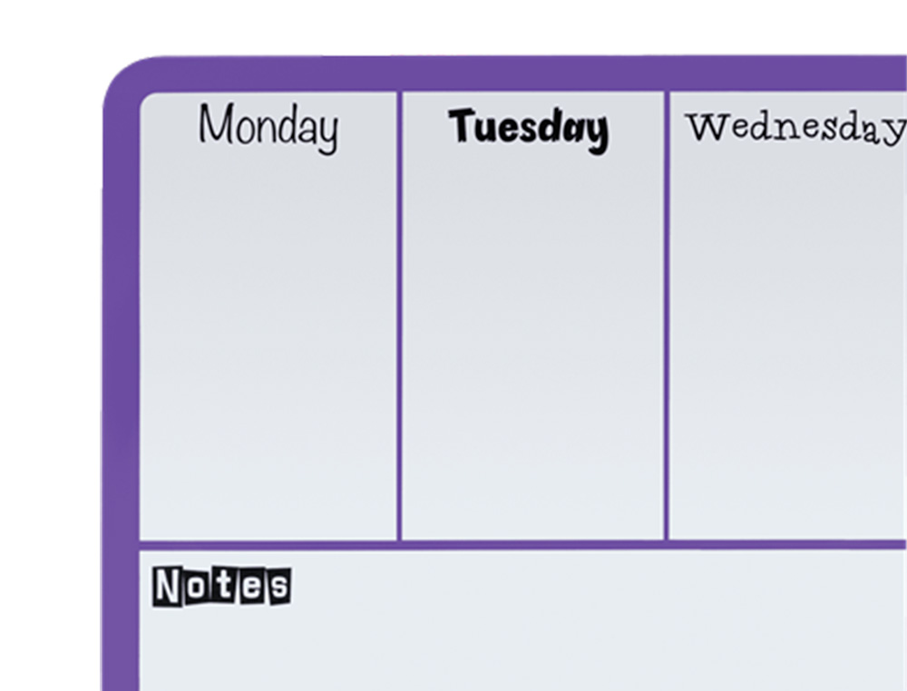 PLANIFICADOR SEMANAL NOBO MAGNETICO COLOR VIOLETA 140X360 MM