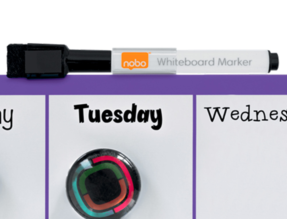 PLANIFICADOR SEMANAL NOBO MAGNETICO COLOR VIOLETA 140X360 MM