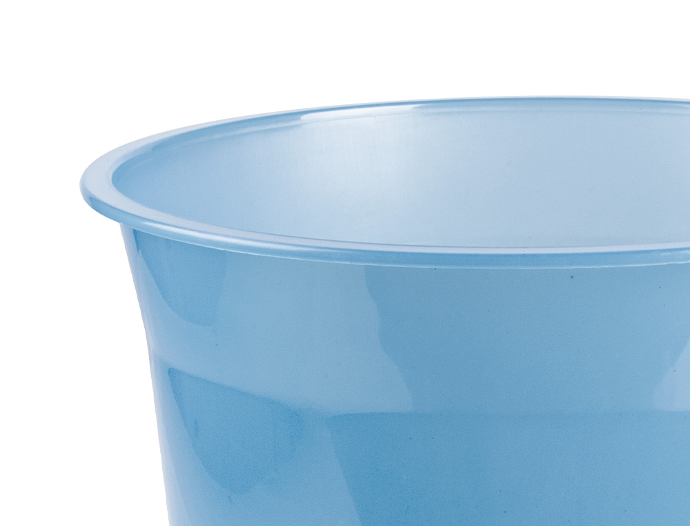 PAPELERA PLASTICO LIDERPAPEL CELESTE TRANSLUCIDO 13 LITROS 275X285 MM