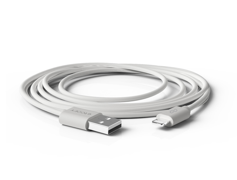 CABLE GROOVY USB 2.0 A APPLE LIGHTNING LONGITUD DE CABLE 2 METROS COLOR BLANCO