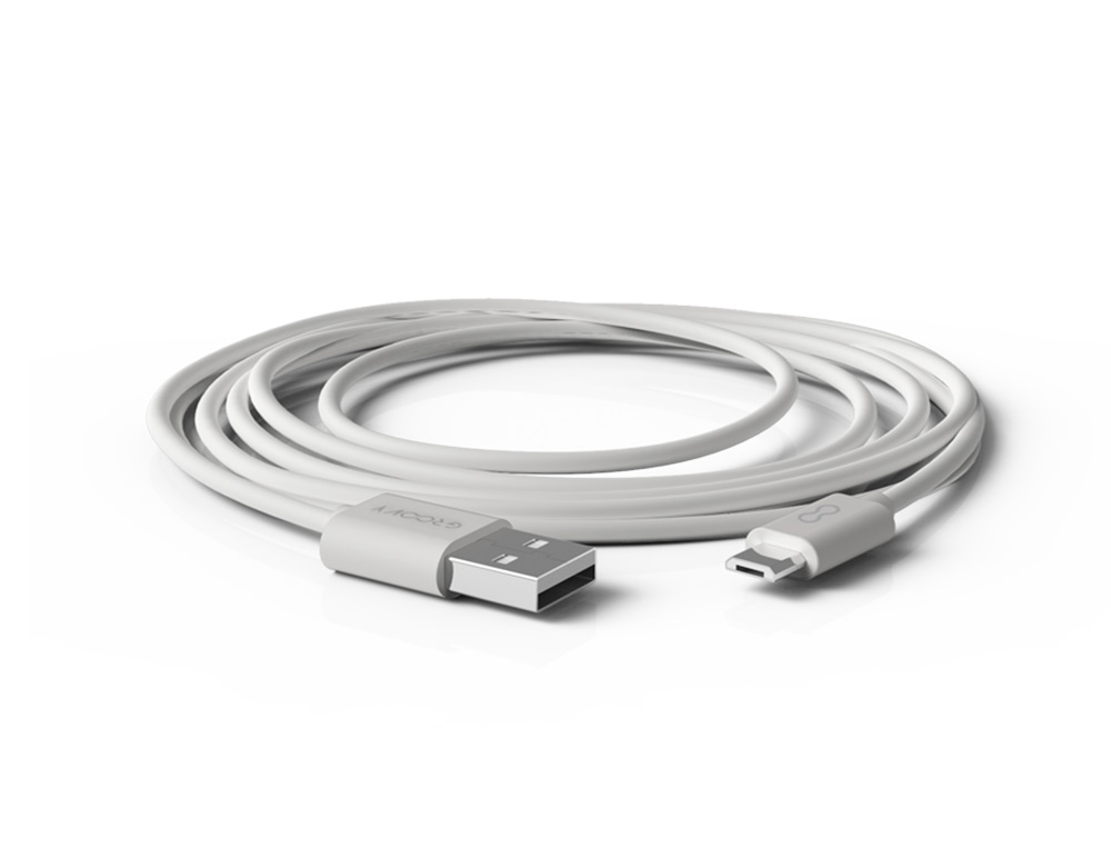 CABLE GROOVY USB-A A MICRO USB LONGITUD 2 MT COLOR BLANCO
