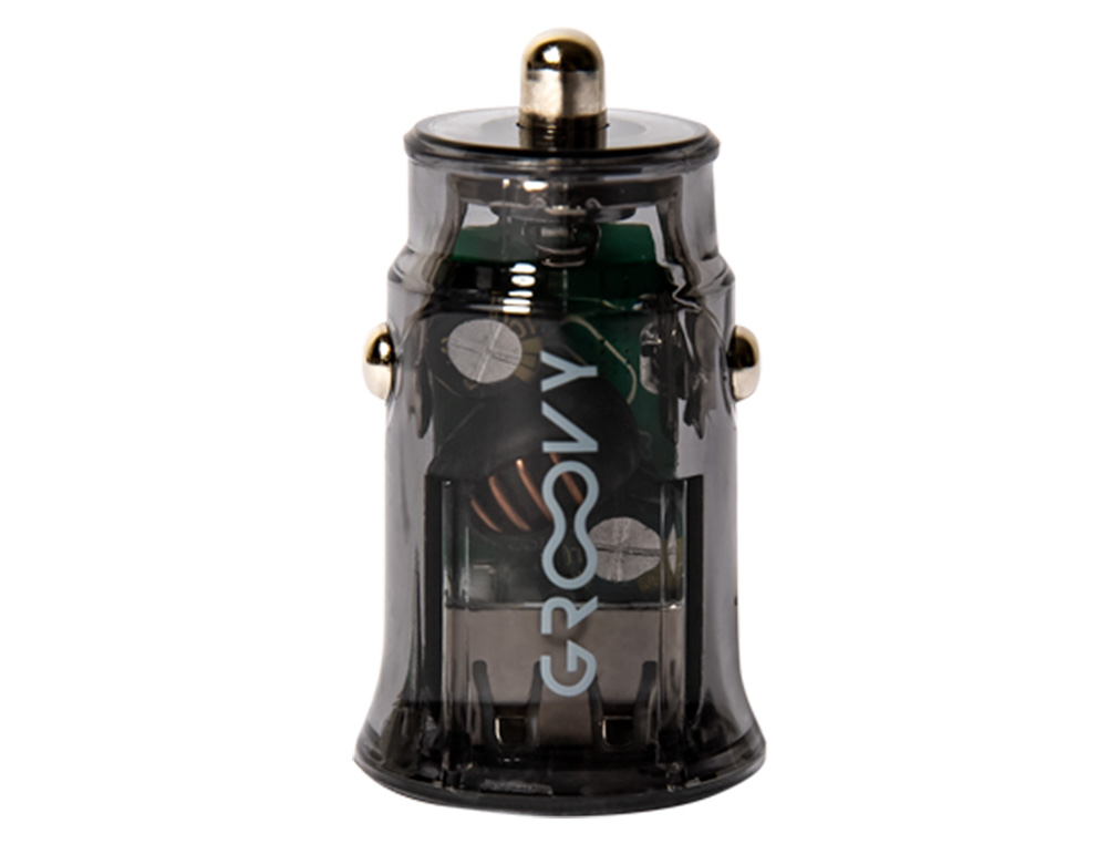 CARGADOR DE COCHE GROOVY DOBLE USB A 3.4A GRIS OSCURO