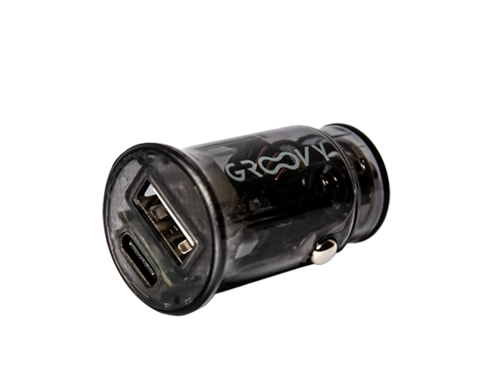 CARGADOR DE COCHE GROOVY DOBLE USB A 3.4A GRIS OSCURO