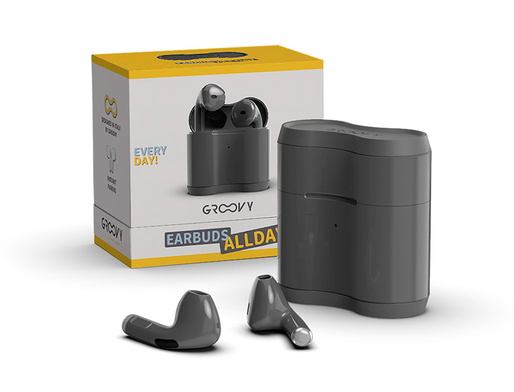 AURICULARES GROOVY TWS WIRELESS COLOR GRIS OSCURO