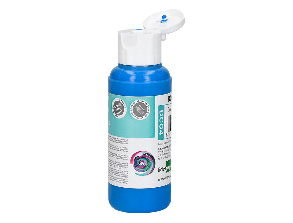 PINTURA ACRILICA LIDERPAPEL BOTE DE 80 ML CIAN