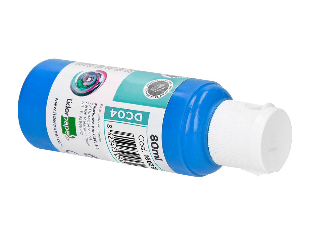 PINTURA ACRILICA LIDERPAPEL BOTE DE 80 ML CIAN
