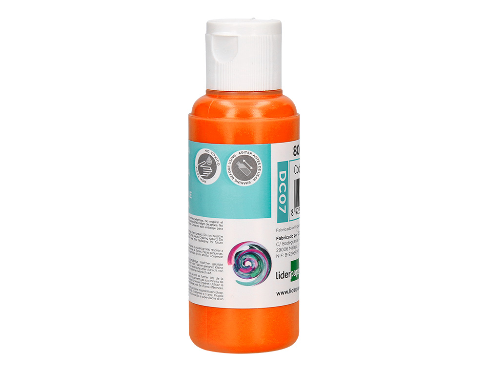 PINTURA ACRILICA LIDERPAPEL BOTE DE 80 ML NARANJA
