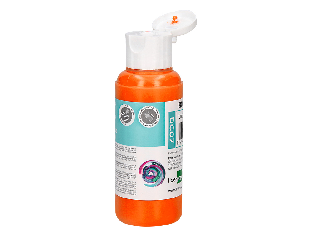 PINTURA ACRILICA LIDERPAPEL BOTE DE 80 ML NARANJA