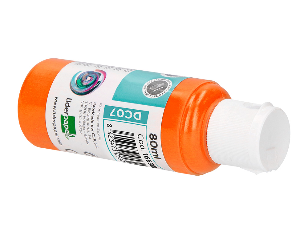 PINTURA ACRILICA LIDERPAPEL BOTE DE 80 ML NARANJA