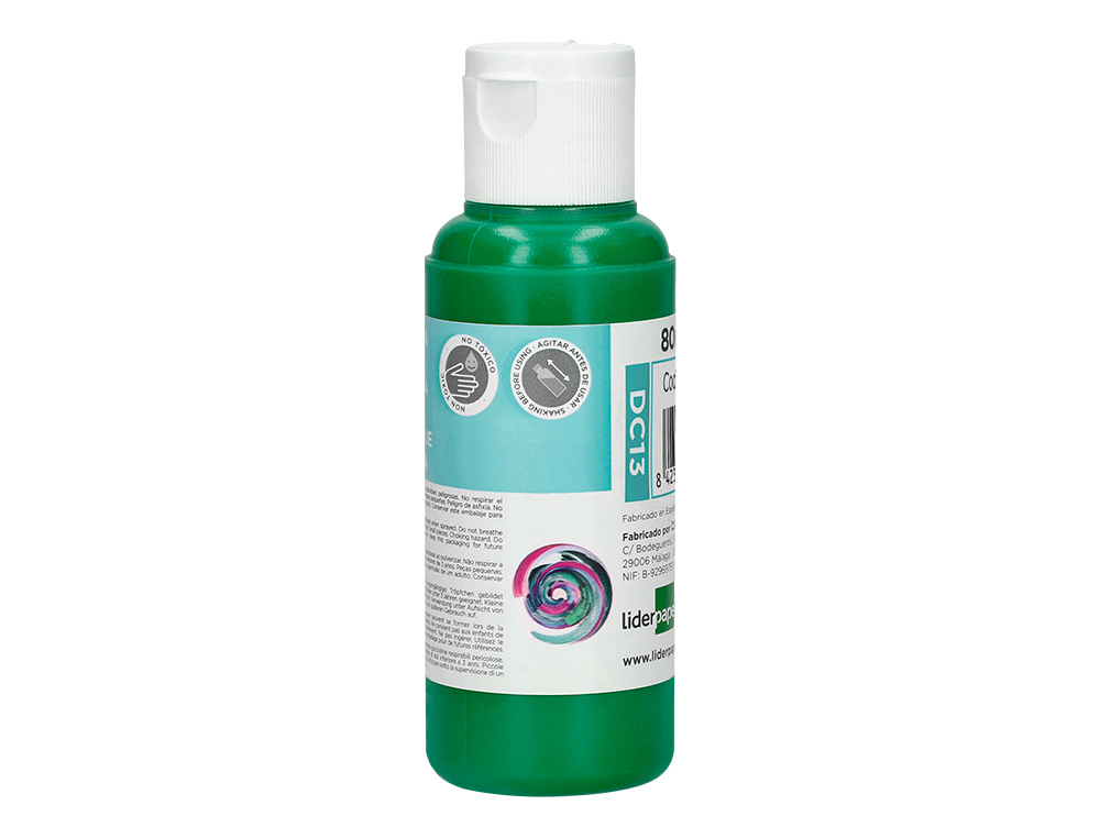PINTURA ACRILICA LIDERPAPEL BOTE DE 80 ML VERDE OSCURO