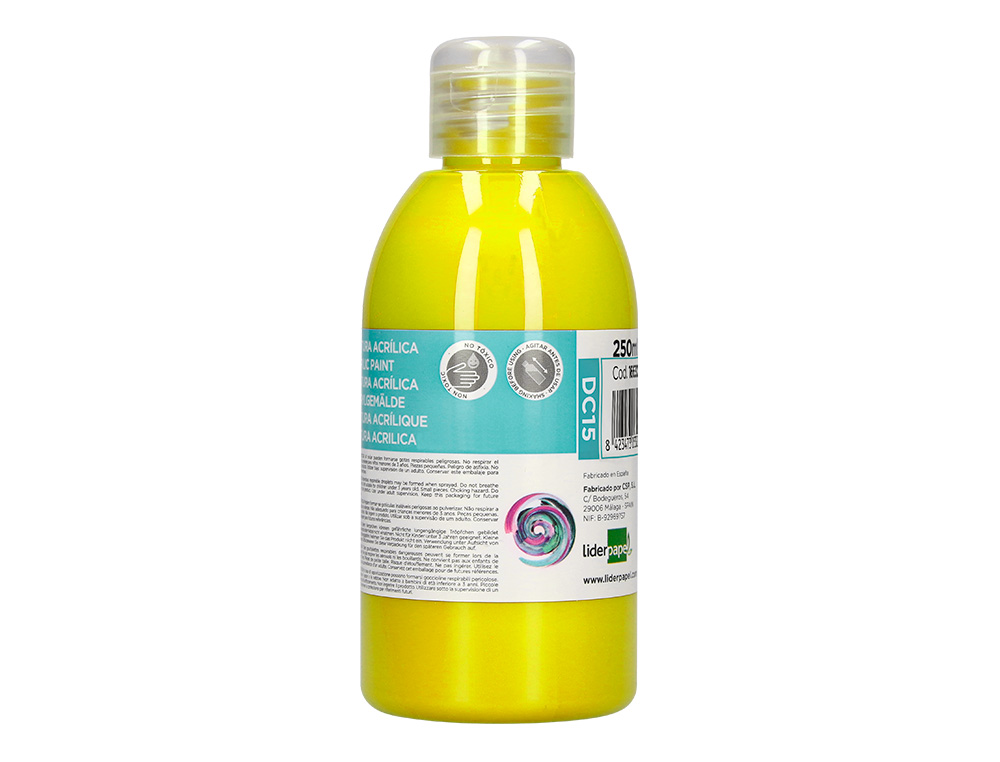 PINTURA ACRILICA LIDERPAPEL BOTE DE 250 ML AMARILLO