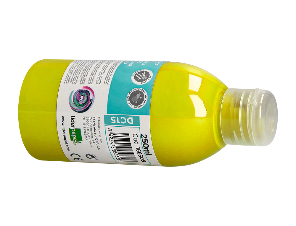 PINTURA ACRILICA LIDERPAPEL BOTE DE 250 ML AMARILLO