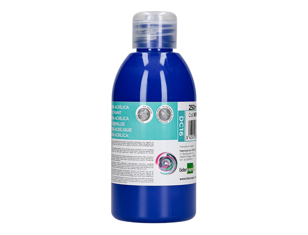 PINTURA ACRILICA LIDERPAPEL BOTE DE 250 ML AZUL ULTRAMAR