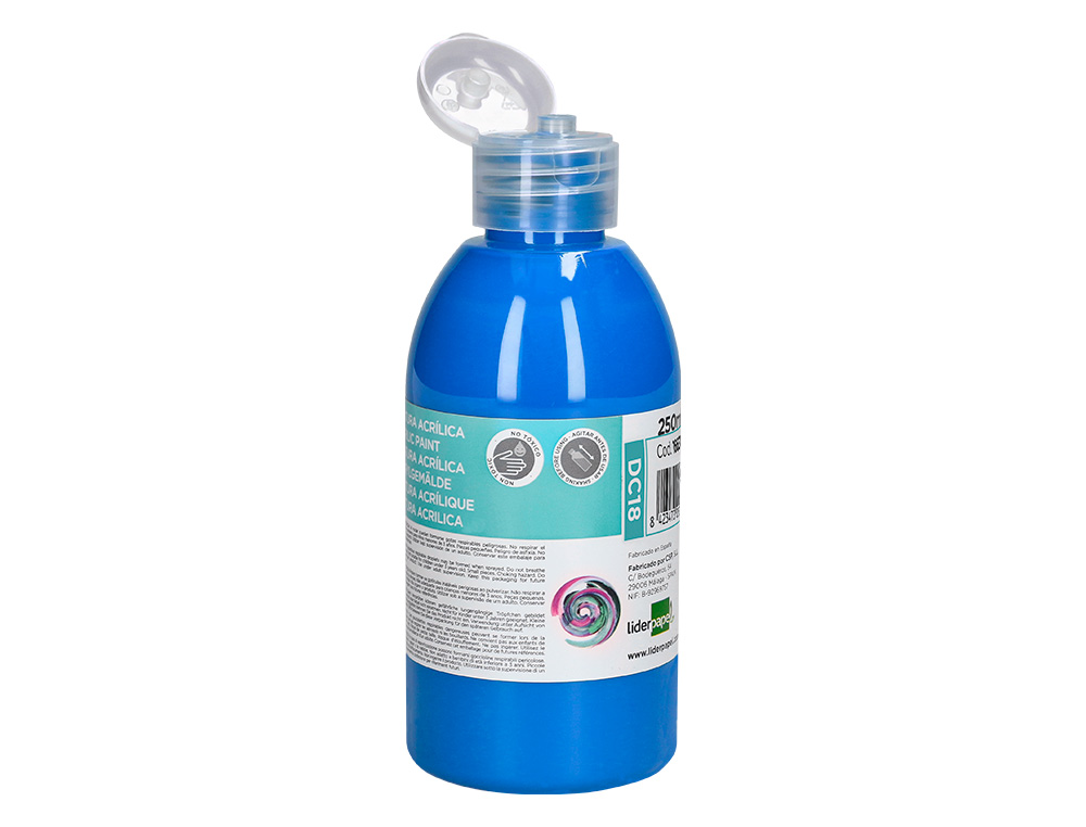 PINTURA ACRILICA LIDERPAPEL BOTE DE 250 ML CIAN