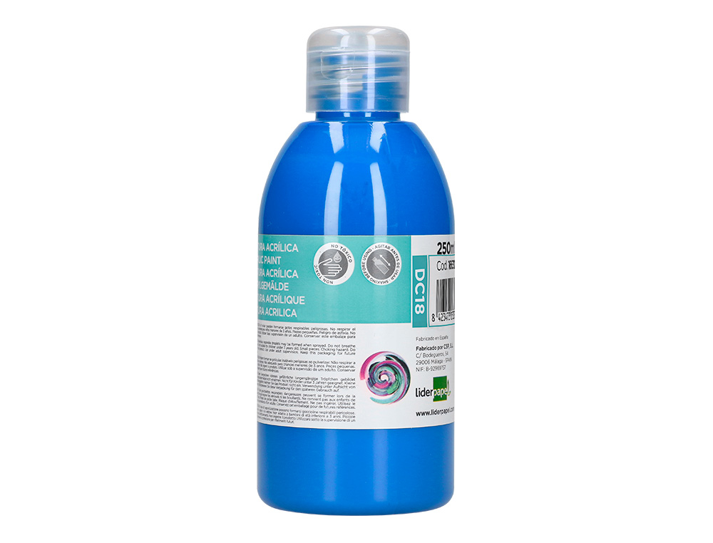 PINTURA ACRILICA LIDERPAPEL BOTE DE 250 ML CIAN