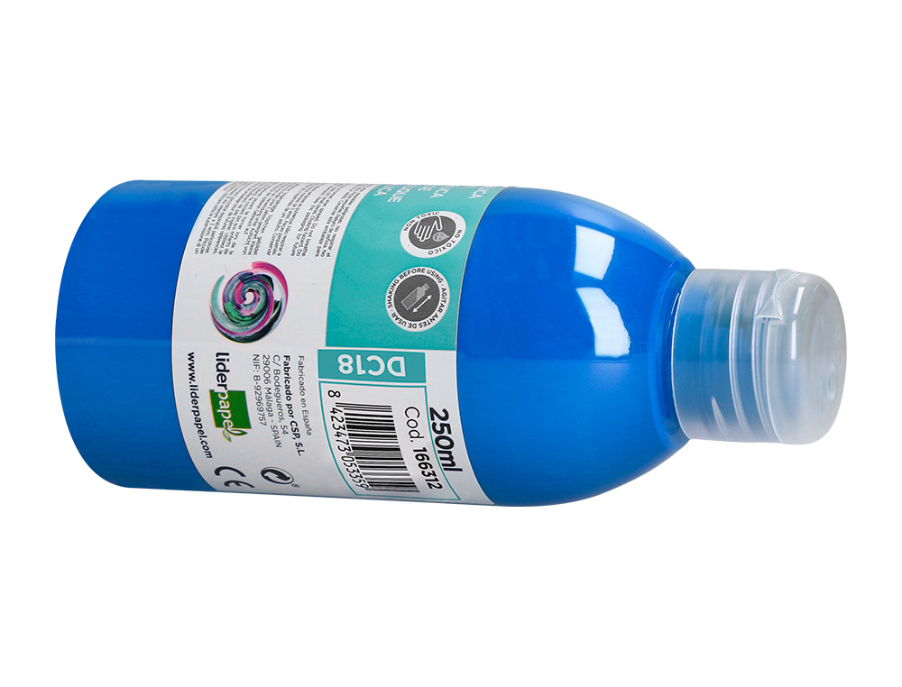 PINTURA ACRILICA LIDERPAPEL BOTE DE 250 ML CIAN