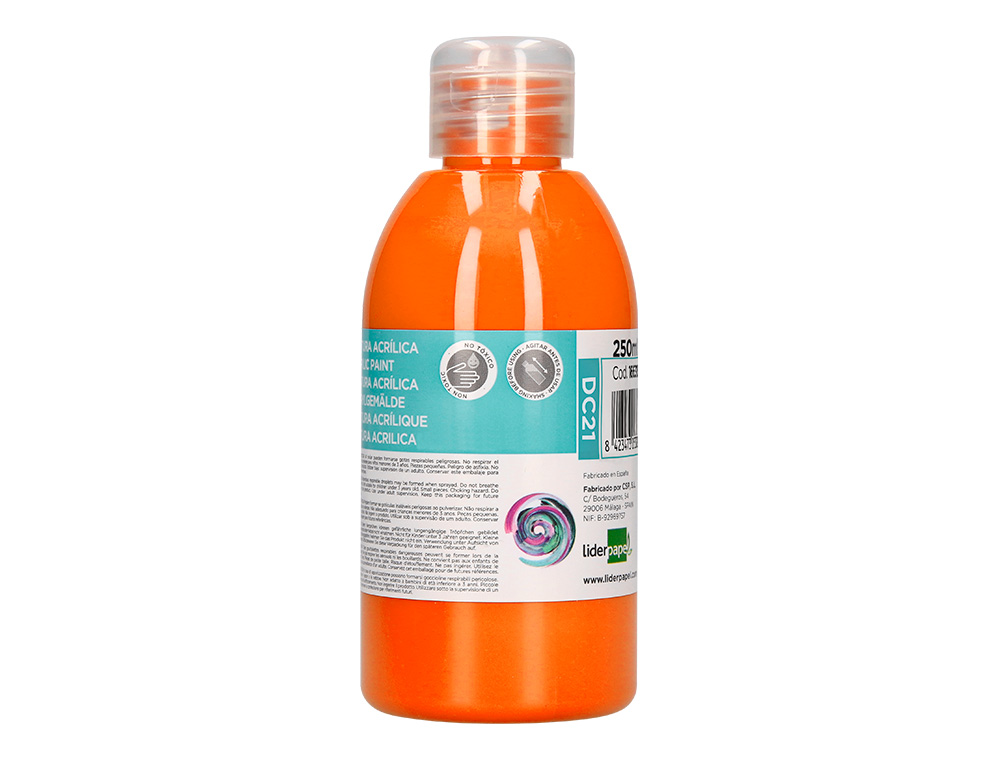 PINTURA ACRILICA LIDERPAPEL BOTE DE 250 ML NARANJA