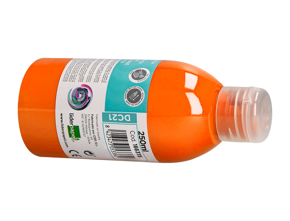 PINTURA ACRILICA LIDERPAPEL BOTE DE 250 ML NARANJA