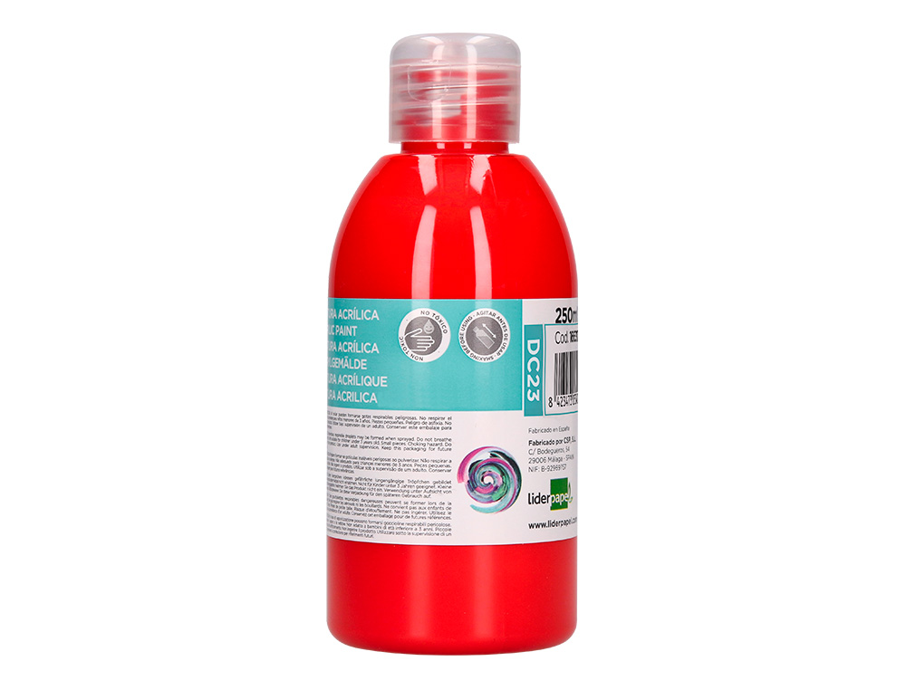 PINTURA ACRILICA LIDERPAPEL BOTE DE 250 ML ROJO