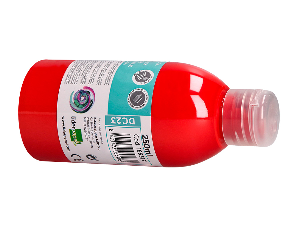 PINTURA ACRILICA LIDERPAPEL BOTE DE 250 ML ROJO