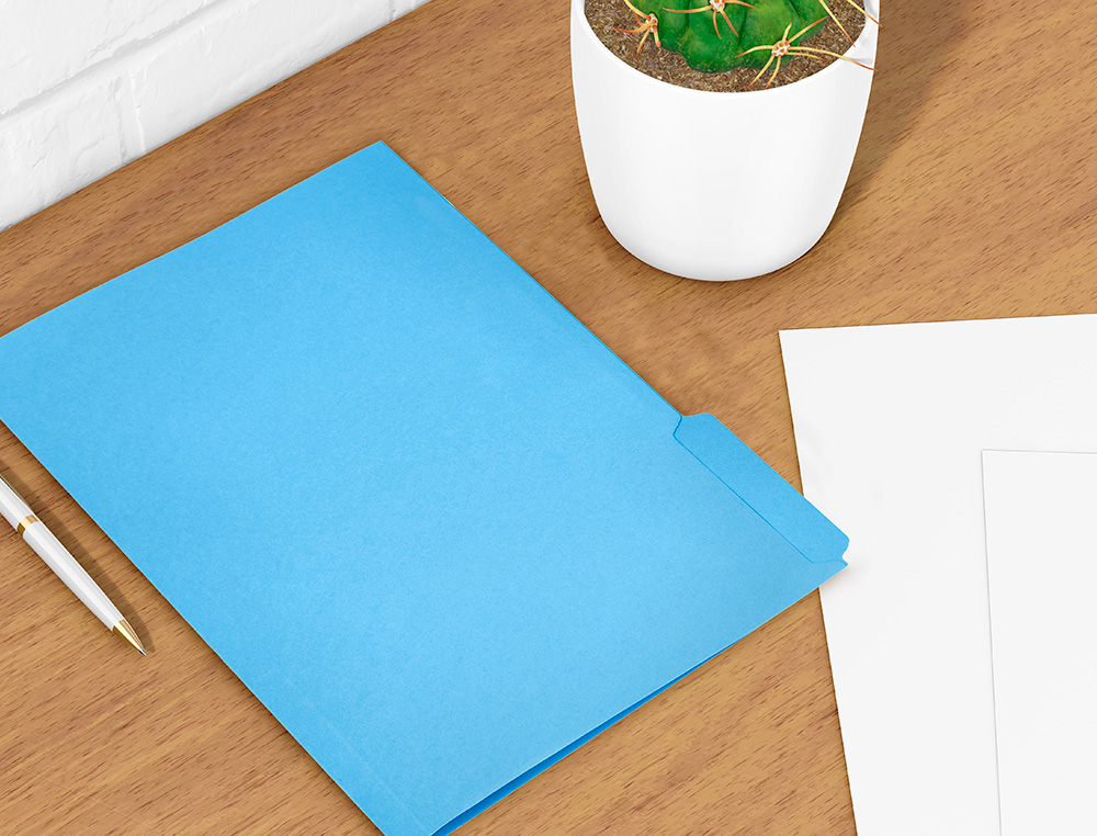 SUBCARPETA CARTULINA LIDERPAPEL FOLIO PESTAÑA DERECHA 240G/M2 AZUL